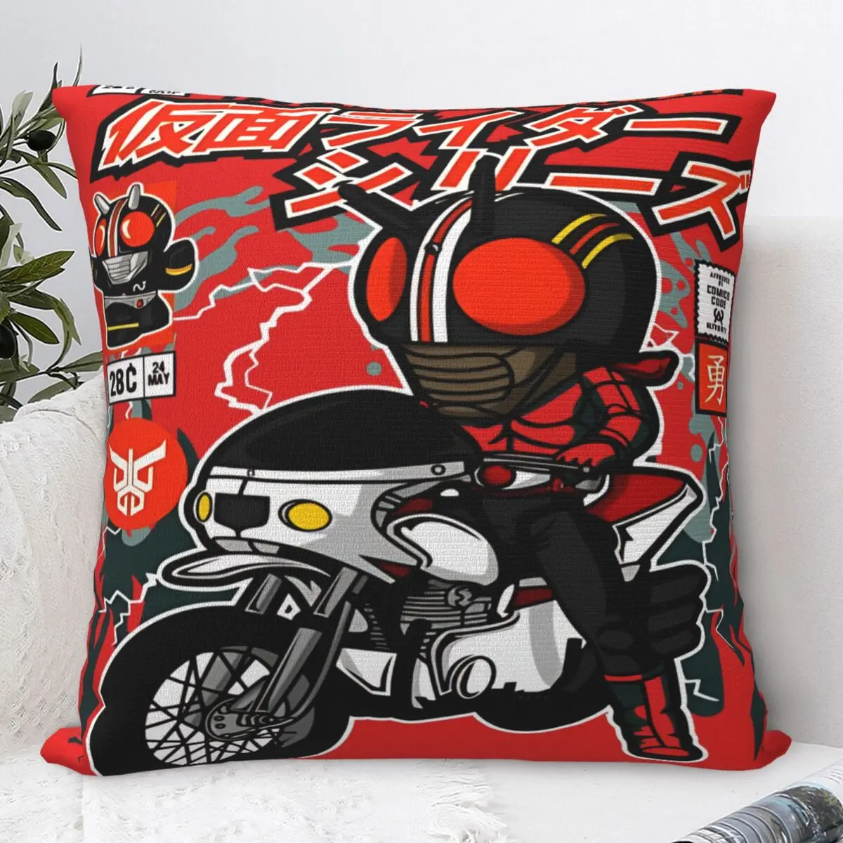 

Чехол для подушки Kamen Rider с комиксами, аксессуары, чехол для подушки с принтом, наволочки, декор для сидения, квадратный, разные размеры