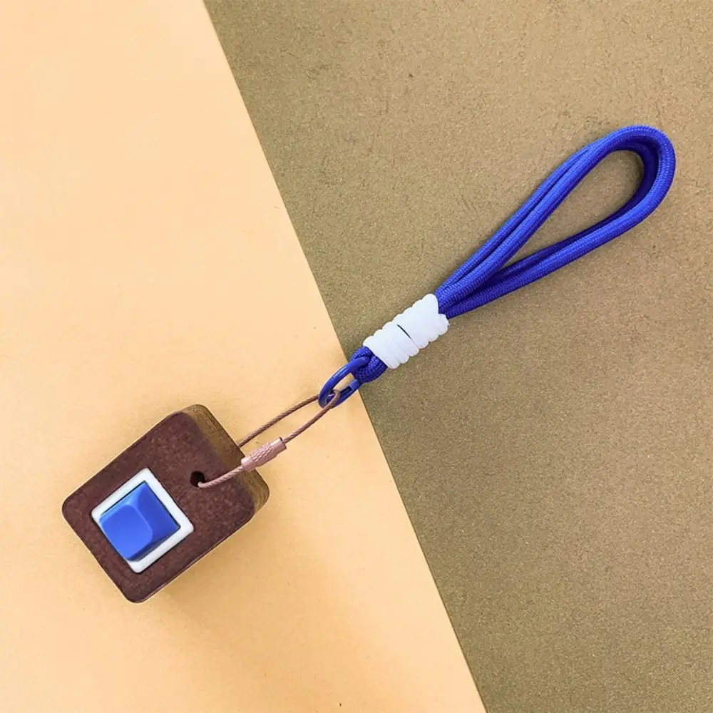 New Wooden Keyboard Keychain Stress Relief DIY Button Keycap Mini Pass The Time Finger Clicker for Adult