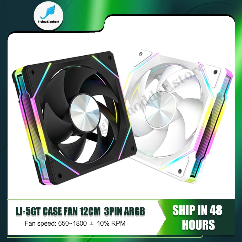 Computer Case Ventilador RGB Fan 120mm 5V 3pin ARGB PC Gamer Cabinet Cooler PWM, Classic and Minimalist Style Mute Ventilador