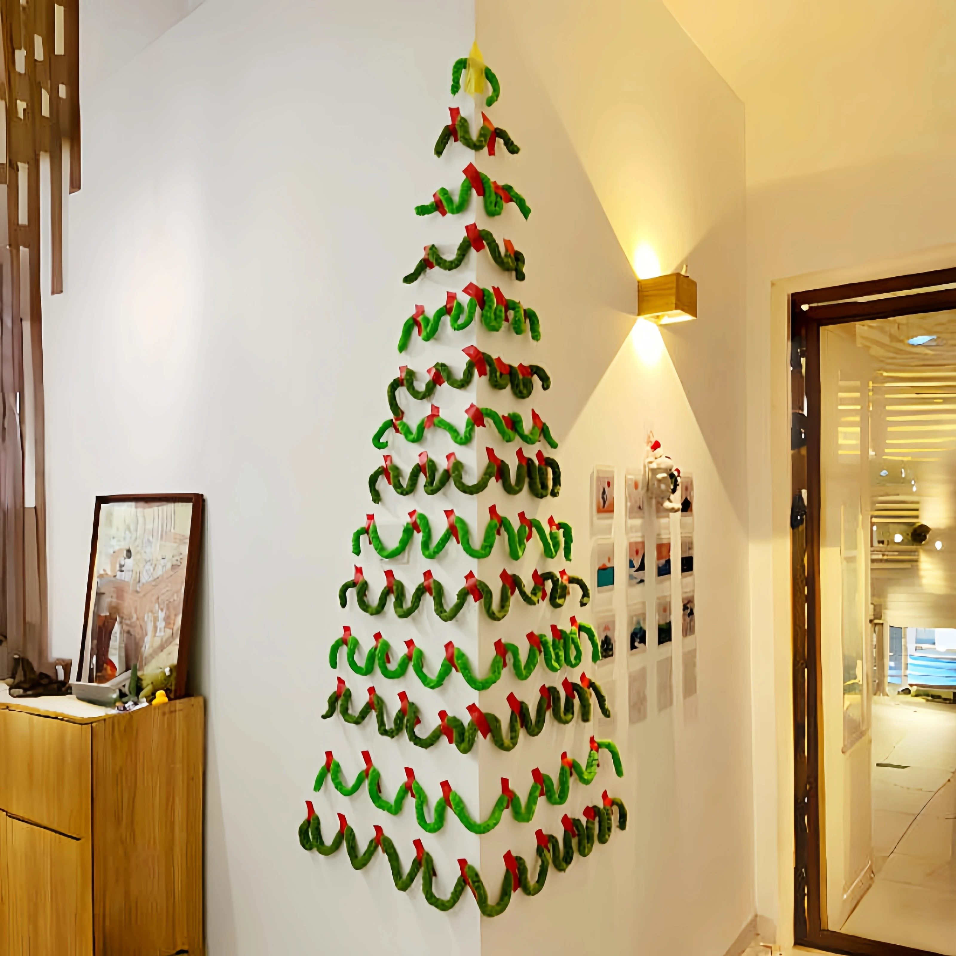 جو المنزل الديكور ركن شجرة عيد الميلاد DIY المواد حزمة عيد الميلاد الديكور الصوف السميك شجرة عيد الميلاد الديكور