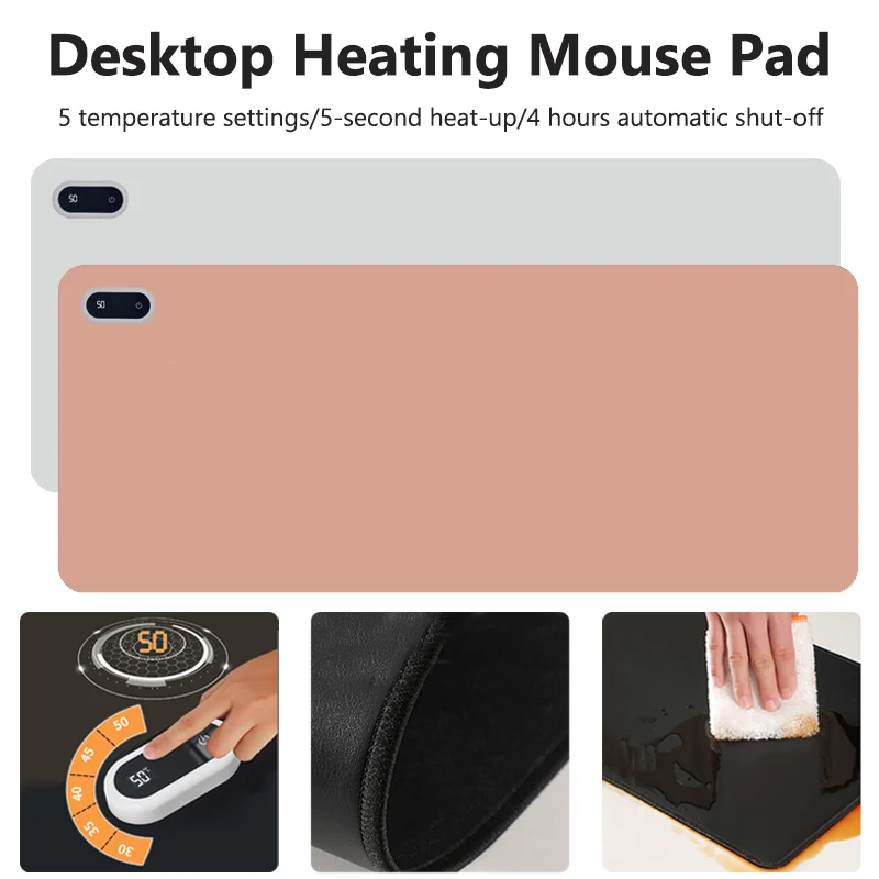 

Electric Heated Mouse Pad Waterproof Desk Mat 5-Step Temperature Control Large Heating Mouse Mat For Office Computer Keyboard