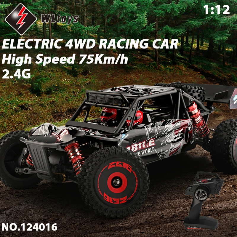 

Радиоуправляемая гоночная машина WLtoys 124016, 75 км/ч, 1:12, 4WD, высокоскоростной внедорожник на пульте управления, трак для бездорожья из сплава, с LED-подсветкой, багги, игрушка