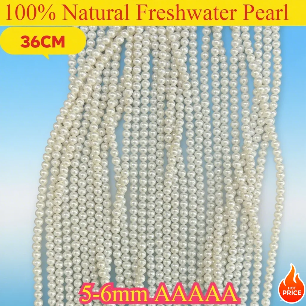 

AAAAA5-6mm Nearround High Quality Natural Freshwater Pearl Loose Bead for Jewelry Making DIY Women Necklace Bracelet Accessories