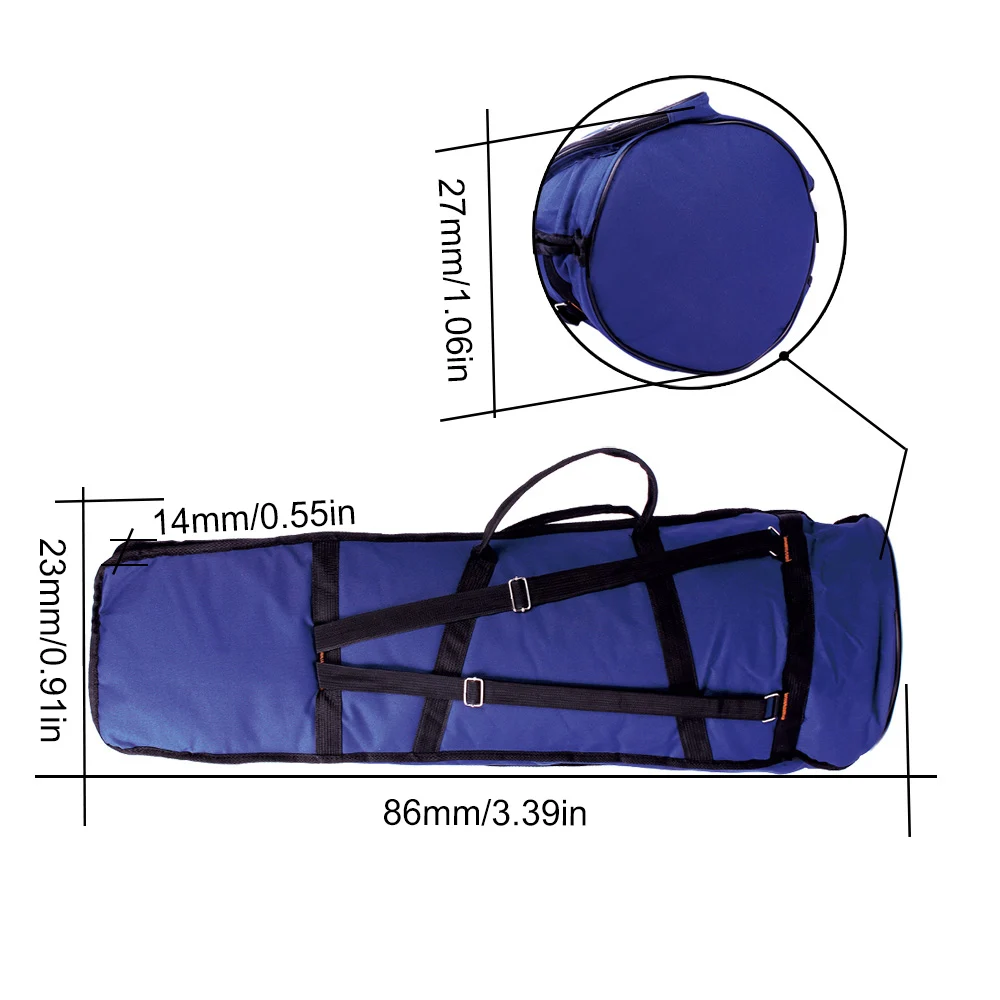 Portable Oxford Cloth Tenor Trombone Backpack Add Sponge Instrument Bag Waterproof Blue / Red / Black