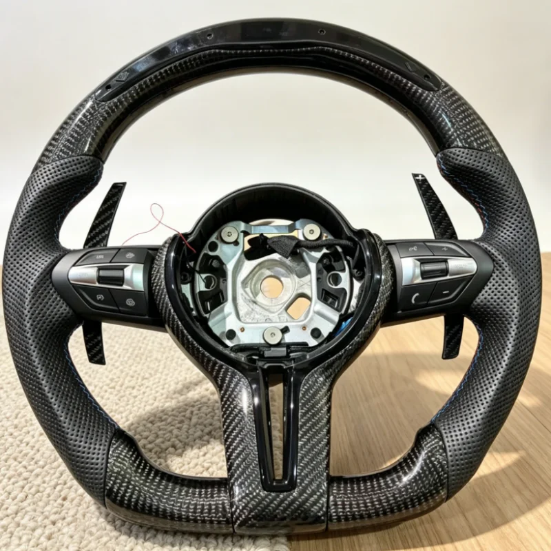 Led Car Steering Wheel For BMW M2 F87 M3 M5 F10 F12 M6 F06 F07 F30 F31 F01 F02 F20 F21 F22 F23 F32 F33 1357 Series Carbon Fiber