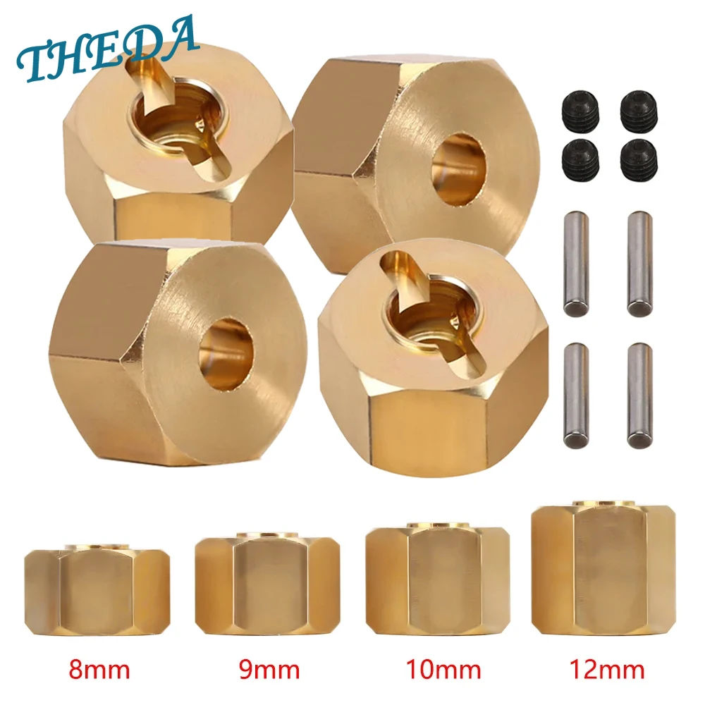 8/9/10mm Metal Brass Heavier Wheel Hex Hub for 1/10 RC Crawler Axial SCX10 90046 RR10 RGT 86100 MST UTB18