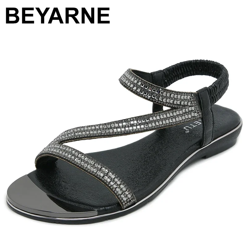 

Сандалии женские в богемном стиле, босоножки на плоской подошве, дизайнерские пляжные туфли с резинкой, лето