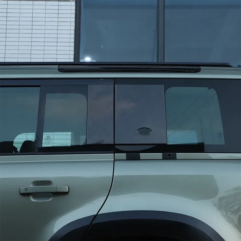 For Land Rover Defender 110 130 2020-2024 ABS Carbon Fiber Car Rear Side Window Panel Cover Trim Car Accessories
