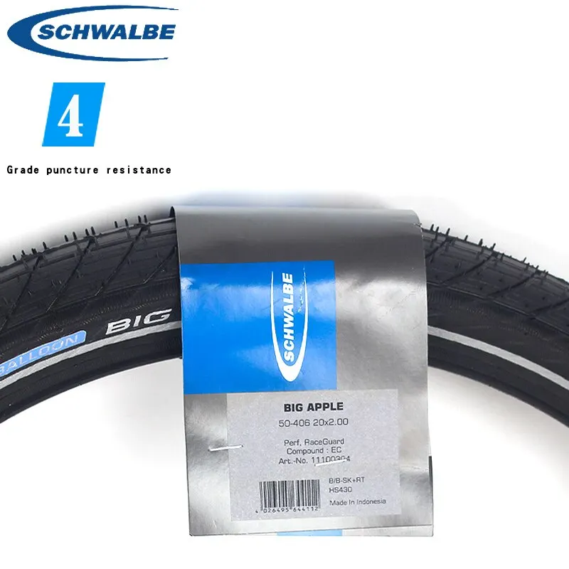 Schwalbe City Bike Tire 12 14 16 18 20 24 26 28 Inch Steel Tire 2.00 2.15 BIG APPLE Wheel Balanced Bore