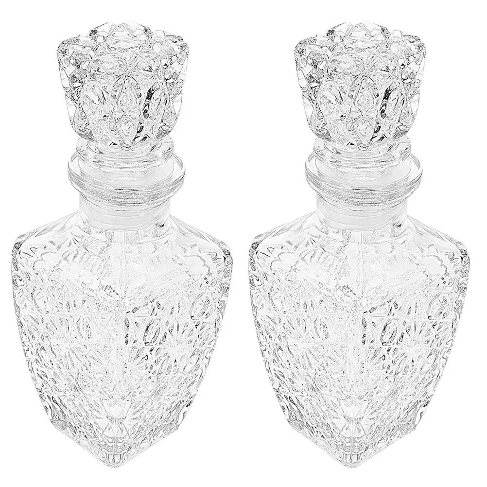 

2Pcs Premium Thickened Glass Wine Bottle Clear Transparent Liquor Bottle for Whiskey Wine Storage Reusable Daily Portable Use