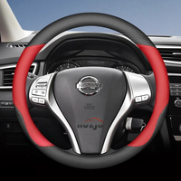 Leather Car Steering Wheel Cover for Nissan Skyline Livina Frontier NV300 Serena ARMADA Sentra Titan Kicks Navara Accessories