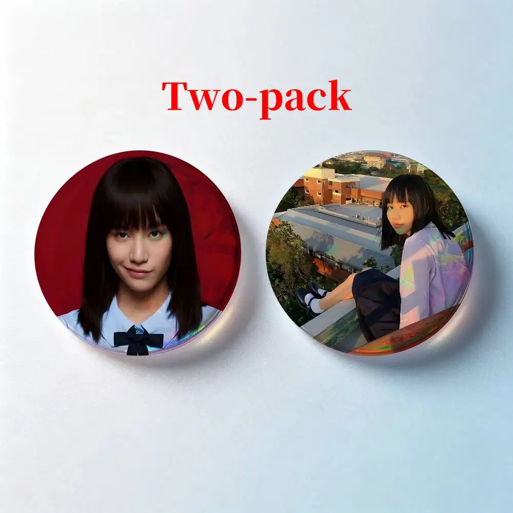 G-Girl from Nowhere N-Nanno 2 Pieces Badge Set Icons Badges Creative Meme Figure Round Tinplate Brooch Bag Clothes Accessories