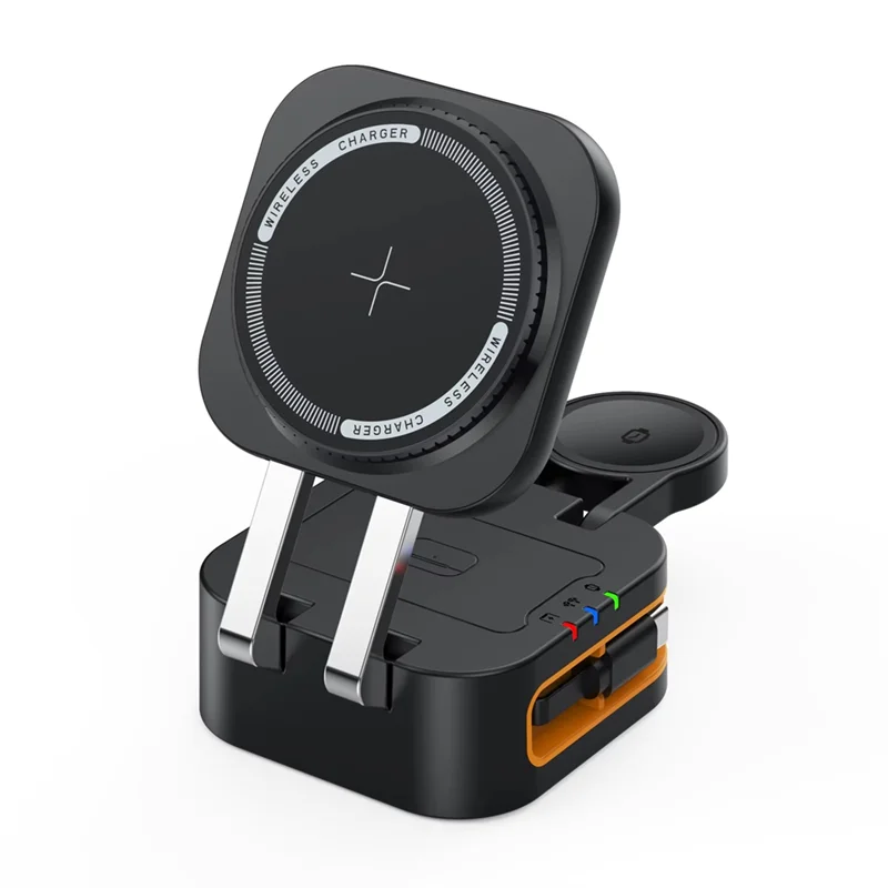 -ABGQ Magnetic Wireless Charger Stand 15W Fast Wireless Charging Desktop Dock Station For Iphone16 15 14 13  Iwatch