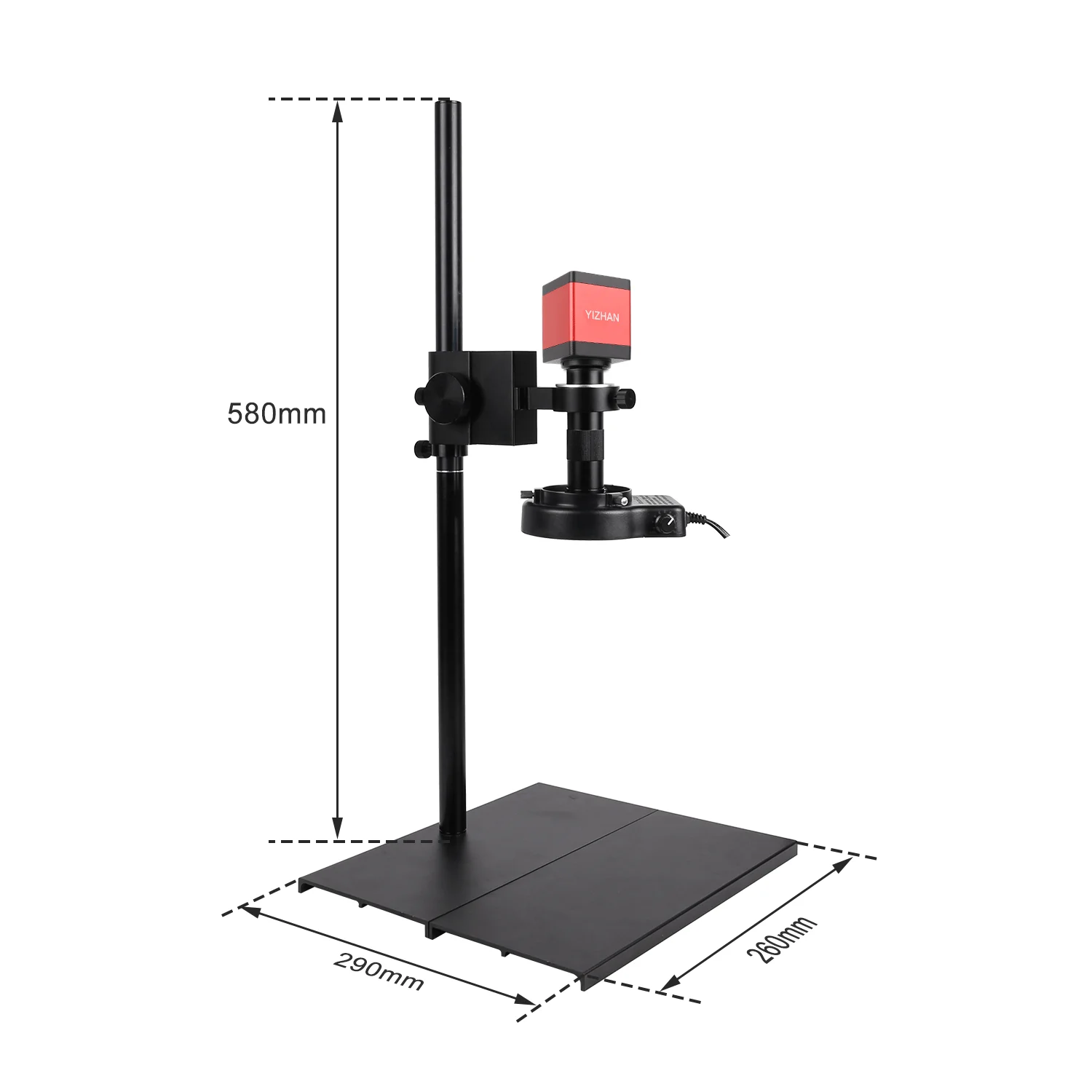 Standard Microscope Stand 50mm 42mm Lengthen Adjustable Mircoscope Base Aluminum Alloy Holder Bracket Table For Repair Soldering