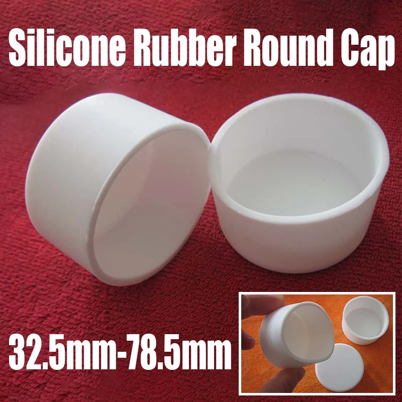 Tapa redonda de goma de silicona blanca, 1 piezas, 32,5-78,5mm, protección de extremo, almohadilla de sellado antipolvo, tapa de tapón para tubería/muebles/perno