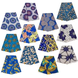 2026 Royal Blue Pattern African Fabric By the Yard Polyester Material For Handsewing High Quality Cloth for Party Dress