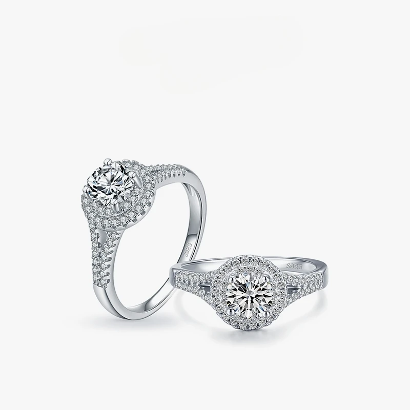 

S925 sterling silver temperament personality couple engagement ring female full diamond super flash Instagram tide European and