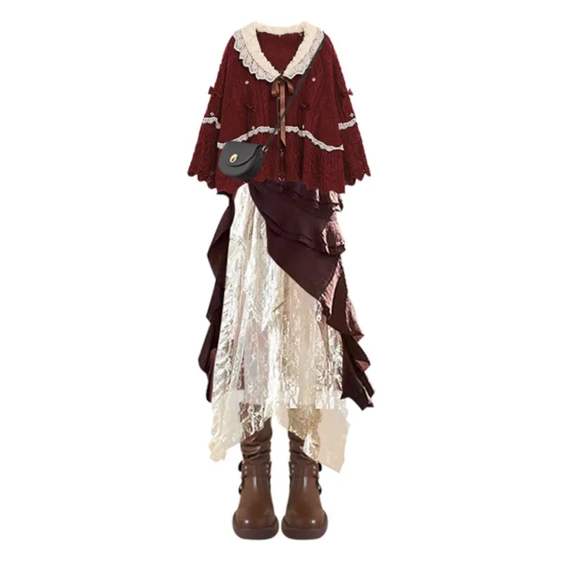 Christmas dress with red sweater new style halter