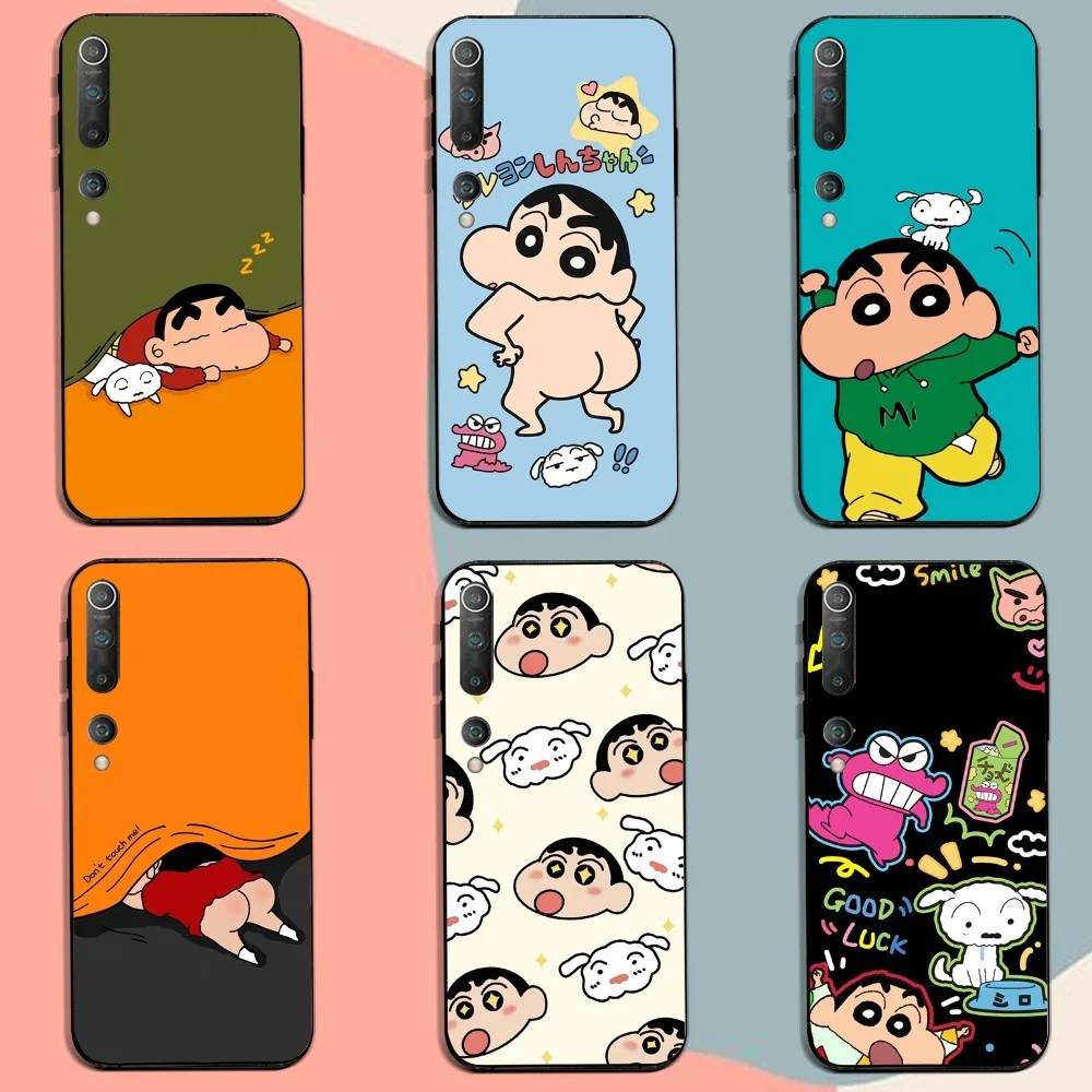 جراب هاتف C-Crayon S-Shin-chan لـ Xiaomi 11 ، Redmi Note 11 ، 5G ، 8T ، 9A ، 9 ، 10T ، Note8Pro ، Note9 ، 12 Super ، Black