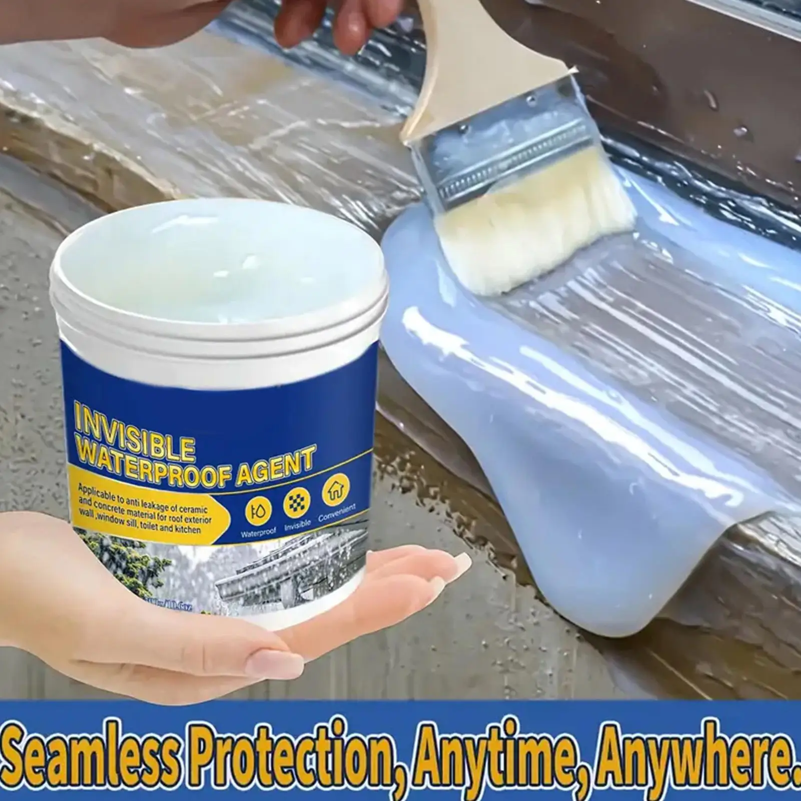 Transparent Waterproofing Sealant, Multi-Purpose Leak Proof Caulk Glue for Kitchen Bathroom Pipe Floor Window Home Repair
