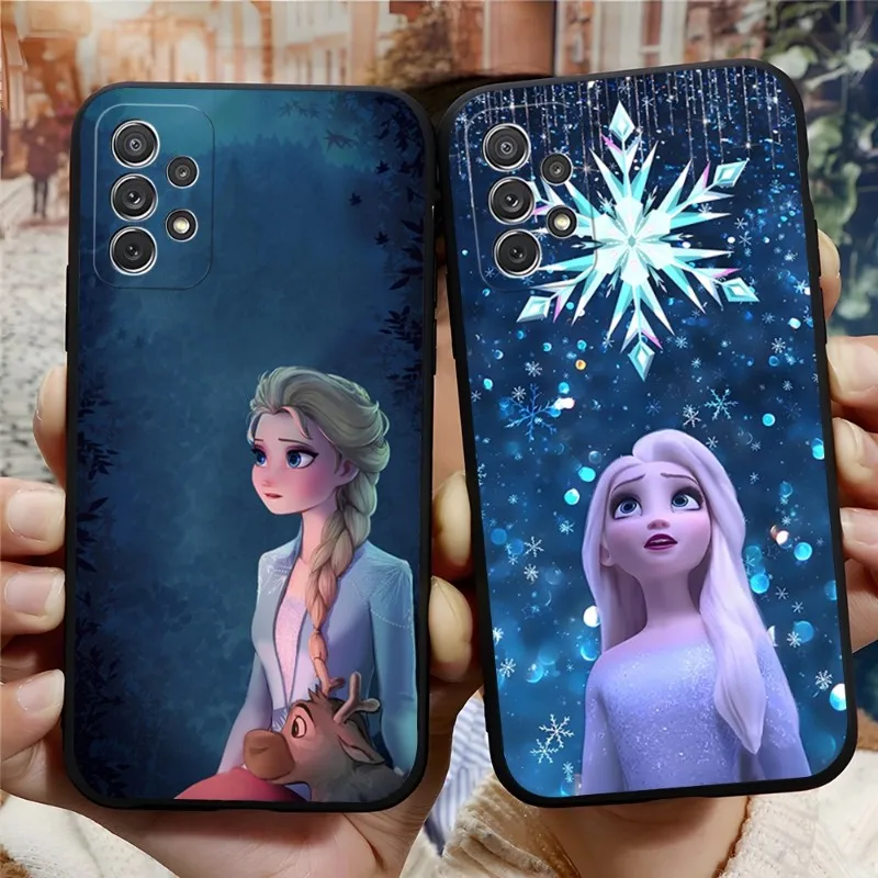 Princess Elsa Phone Case For Samsung A24 A05 A12 A52 A51 A53 A33 A13 A22 A23 A31 A40 A03S A73 A34 A21 A50 A14 A54 Black Cover