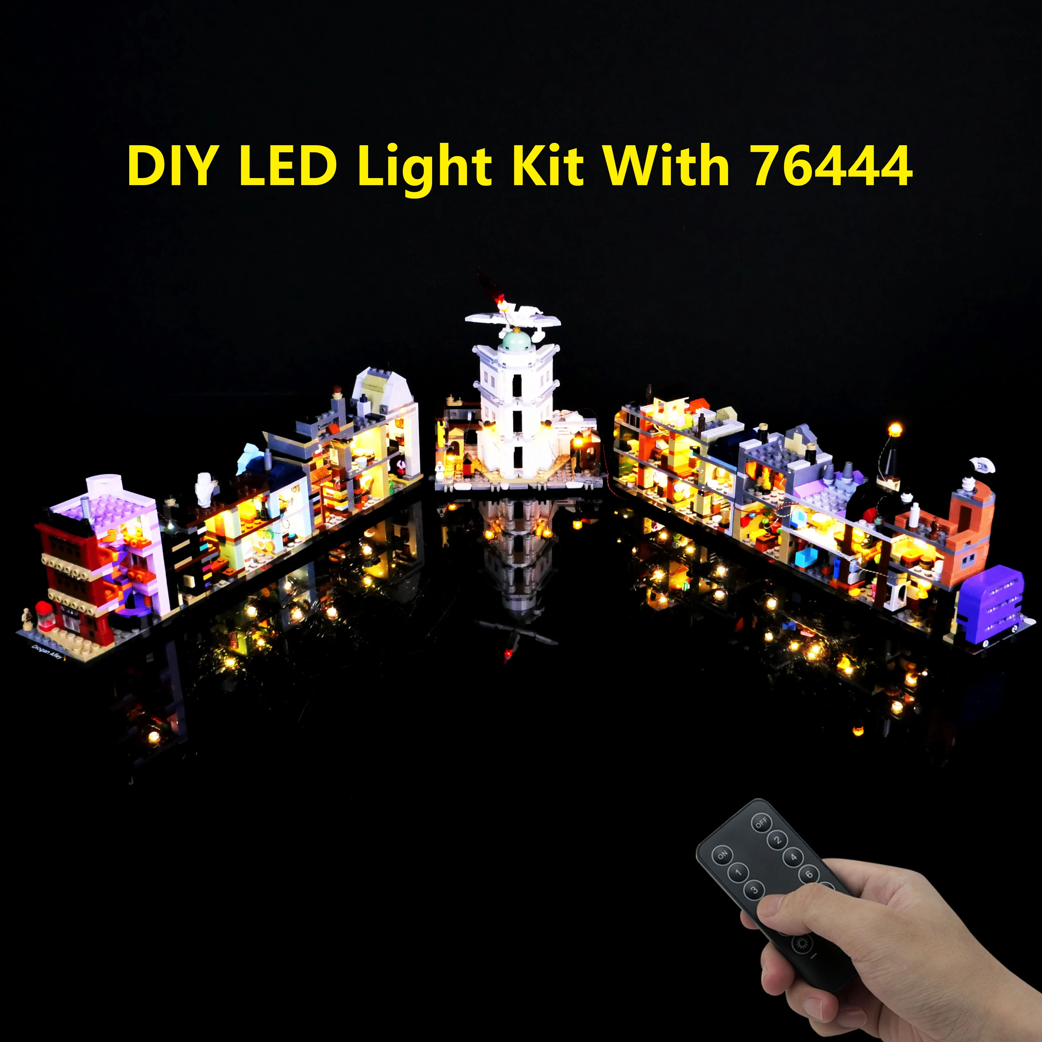 

LED Lighting Kit Compatible with 76444 Mini Diagon Alley Building Blocks Model Remote Control Lamp Accessories