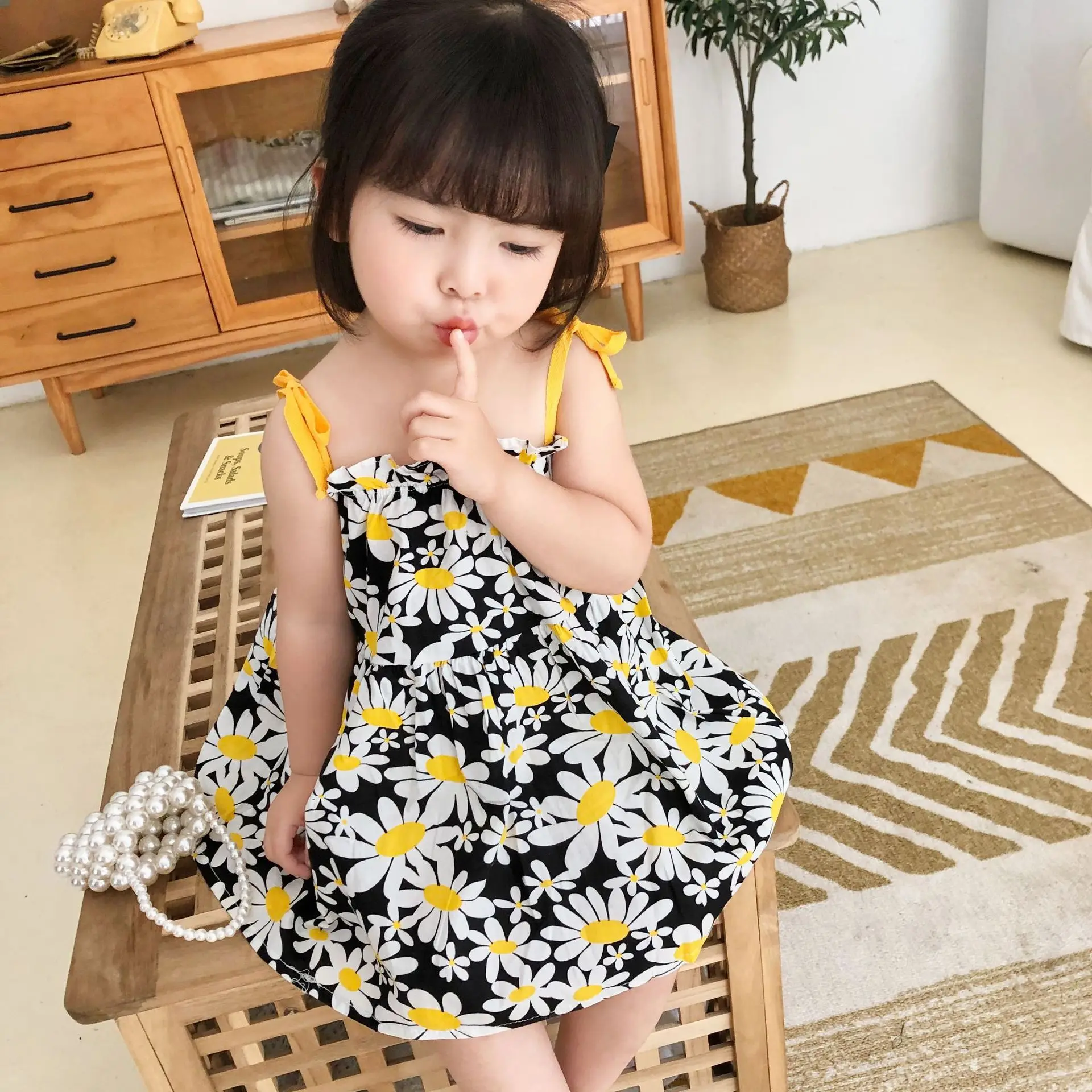 

Summer Casual Girls Dress Children's Fashionable Flower Dress Babys Kids Suspender Cute Sleeveless Princess Dress Girl Clothing