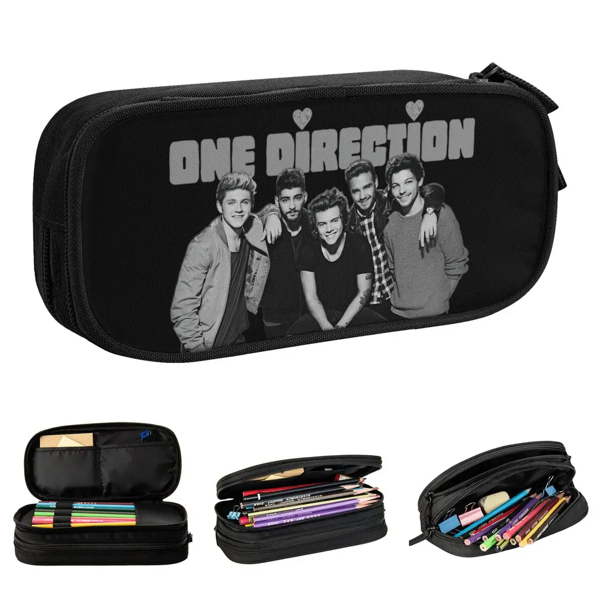 Ones Music And Directions Together Pencil Cases Fun Heavy Metal Pen Holder Bag Kids Large Storage School Supplies Pencil Pouch