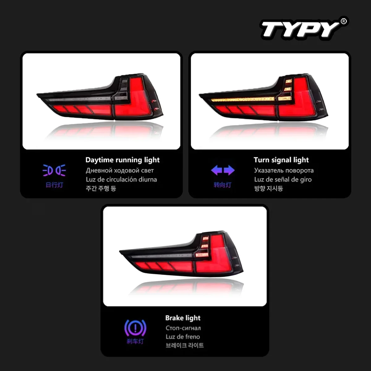 

Auto Accessories Car For Lexus LX570 Taillights 2016-2019 Upgrade Modified to New DRL Dynamic Turn Signal LED Taillight