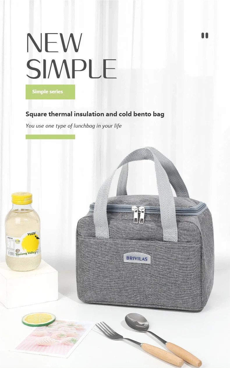 Lunchtasche mit Schultergurt, Griff, Kühltasche für Damen, tragbare Lebensmitteltasche für Arbeit, Studenten, Thermo-Lunchbox, Kühlschranktasche – Detail 26