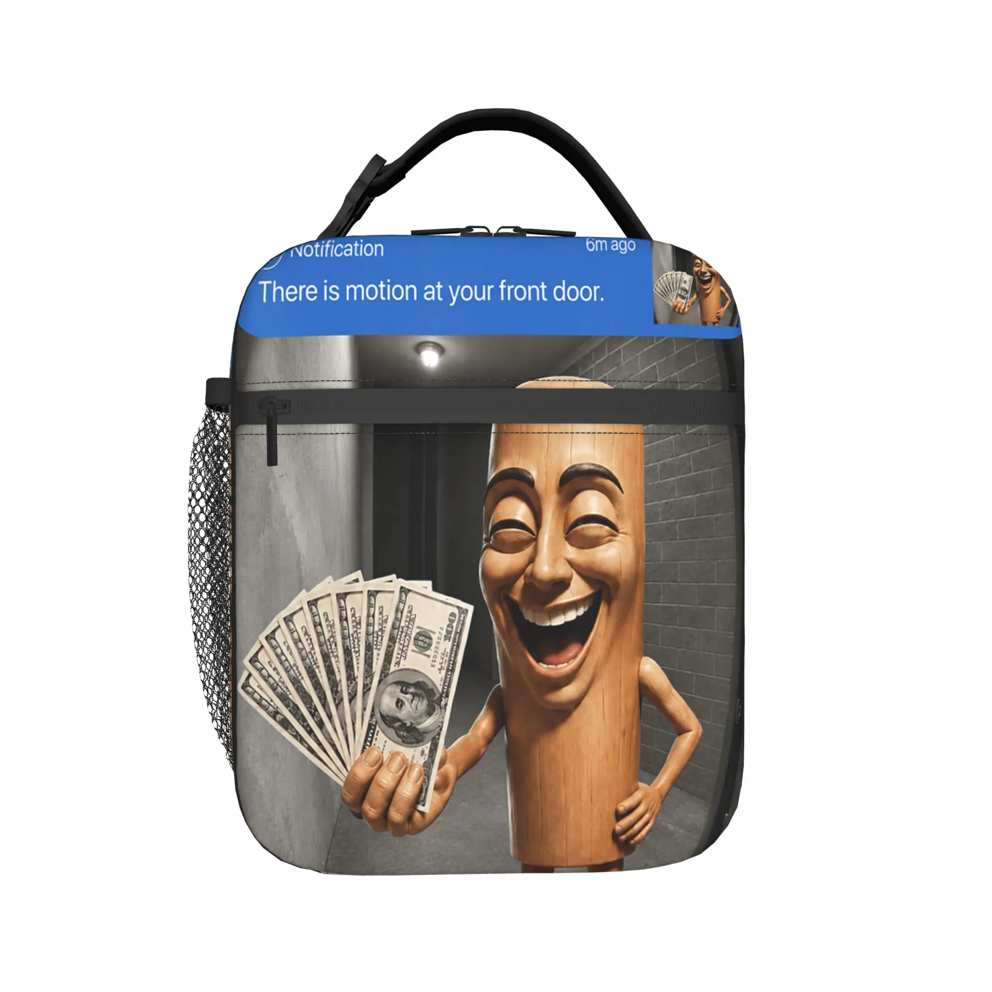There is Motion At Your Front Door Tung Tung Sahur Lunch Bag For Unisex Lunch Box Office Cooler Bag Portable Thermal Lunch Bags