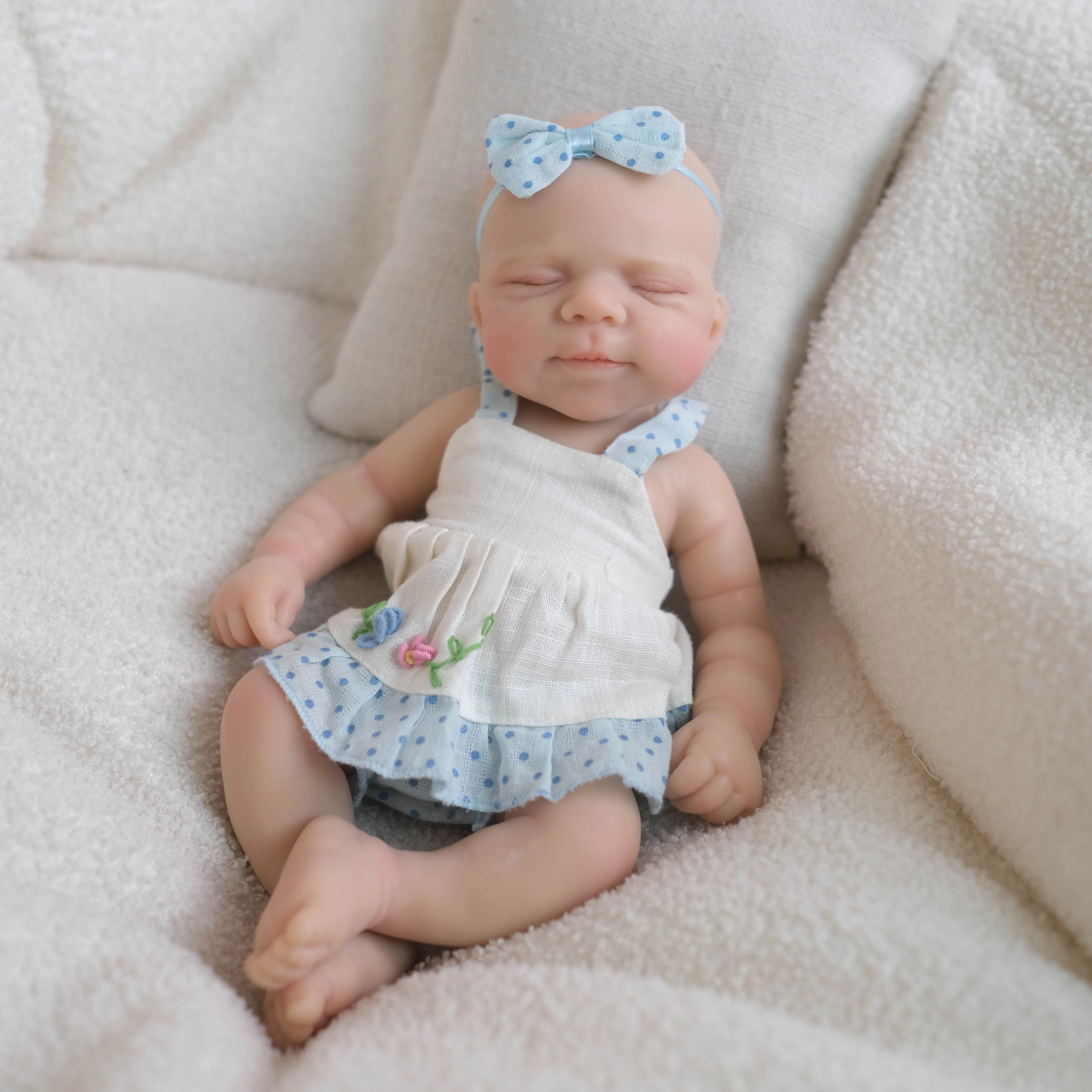NPK 13inch Pascale Reborn Baby Doll Super Soft Solid Squishy Elastic Platinum Silicone Weighted Doll Approximately 1.1KG