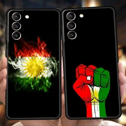 K-Kurdistan Flag Case for Samsung Galaxy S24 S23 S22 S20 S21 FE Ultra S10 S10E S9 S8 Plus 5G Silicone Shockproof Phone Cover Bag