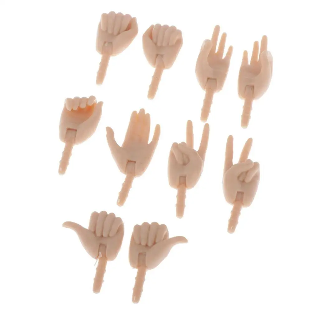 Poseable Wrist Hand Group para Girl Doll, partes do corpo, substituir, 12 em, 5 pares