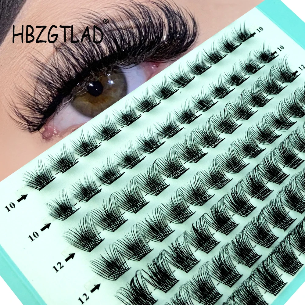 Mischen Sie 3D Fluffy Single Cluster Falsche Wimpern, vorgefertigte Volumenfächer, einzelne Wimpern, segmentierte natürliche gefälschte Wimpern für die Augenverlängerung