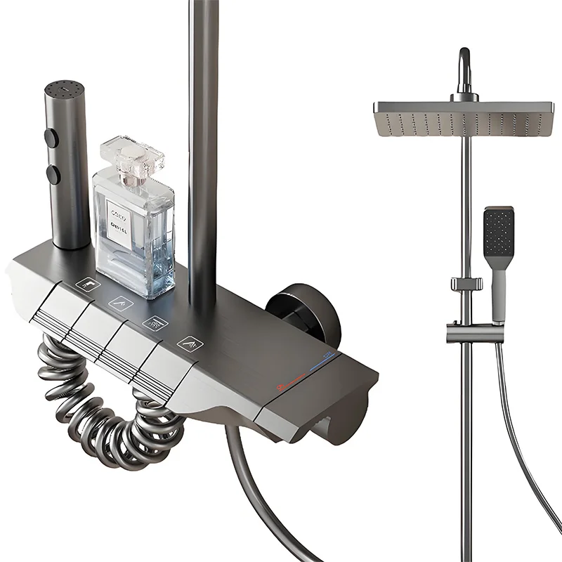 

Холодная и горячая вода, 4 функции, клавиши фортепиано, душевой аппарат, смеситель с дождевой насадкой для ванной комнаты