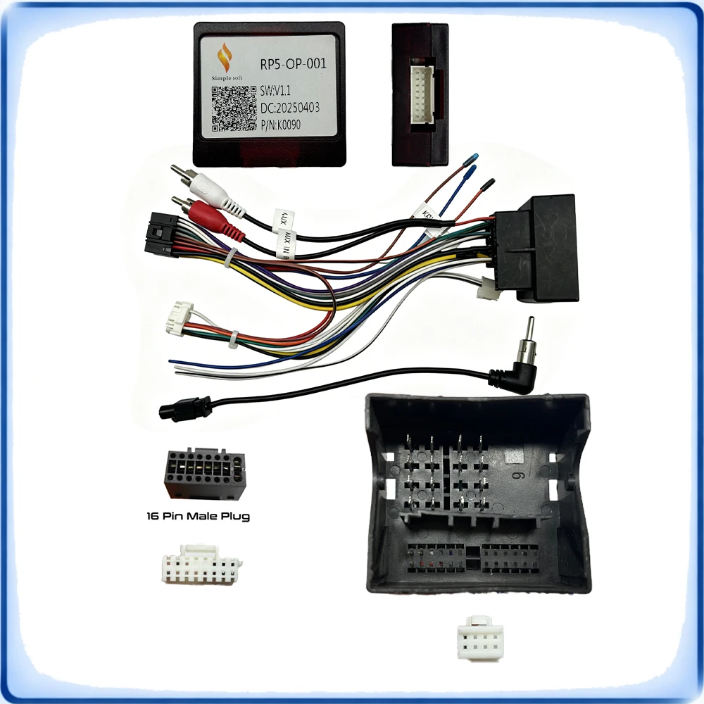 Lower Wiring Harness with CANBUS Decoder Quadlock to 16-Pin, Suitable for Opel Corsa & Astra Plug & Play