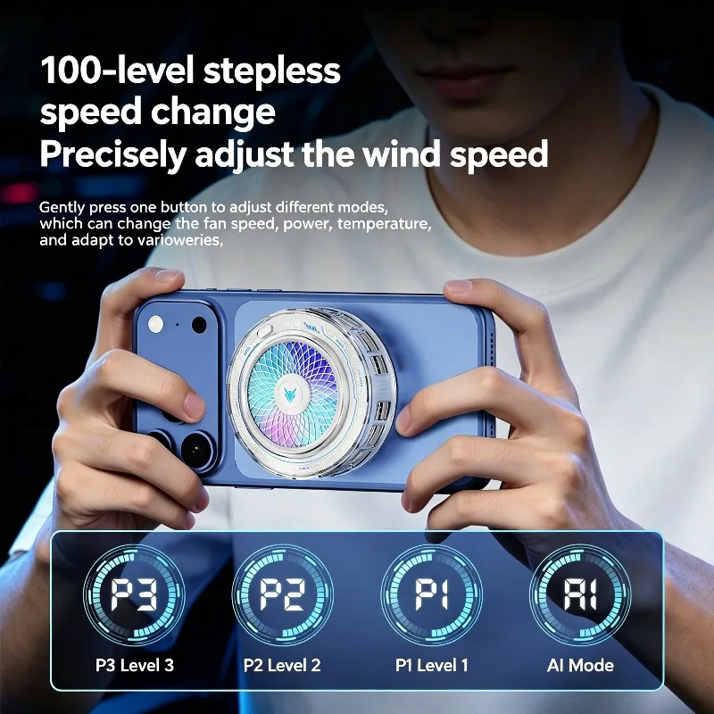 K61 Pro 9V3A 24W Freeze High Power Semiconductor Phone Cooler Magnetic & Clip 2 in 1 Fast Cooling Fan Radiator Gaming Universal