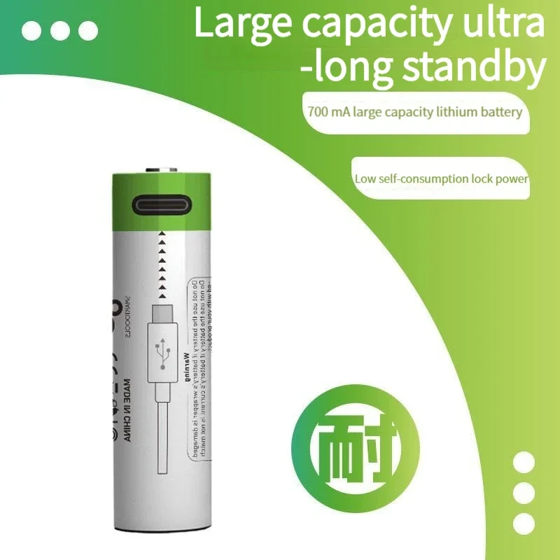 Type-c Port 14500 Lithium Battery 700mAh 3.7V AA Large Capacity Flashlight Electric Scooter Pilha Usb Recarregavel