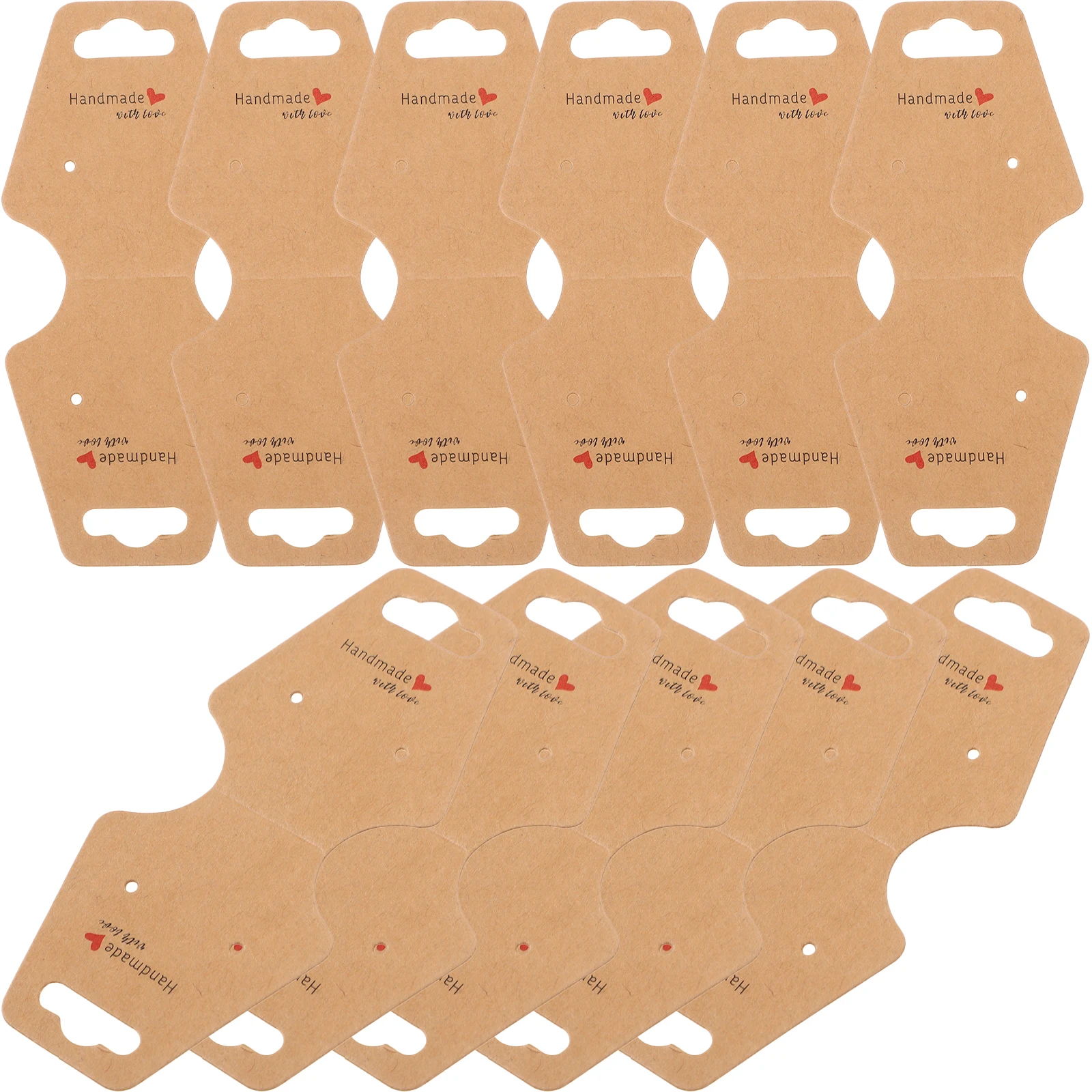 

100pcs Kraft Earring Necklace Card Brown 4x9 Foldable Jewelry Display Supplies Lightweight Bracelet Holder For Selling Packaging