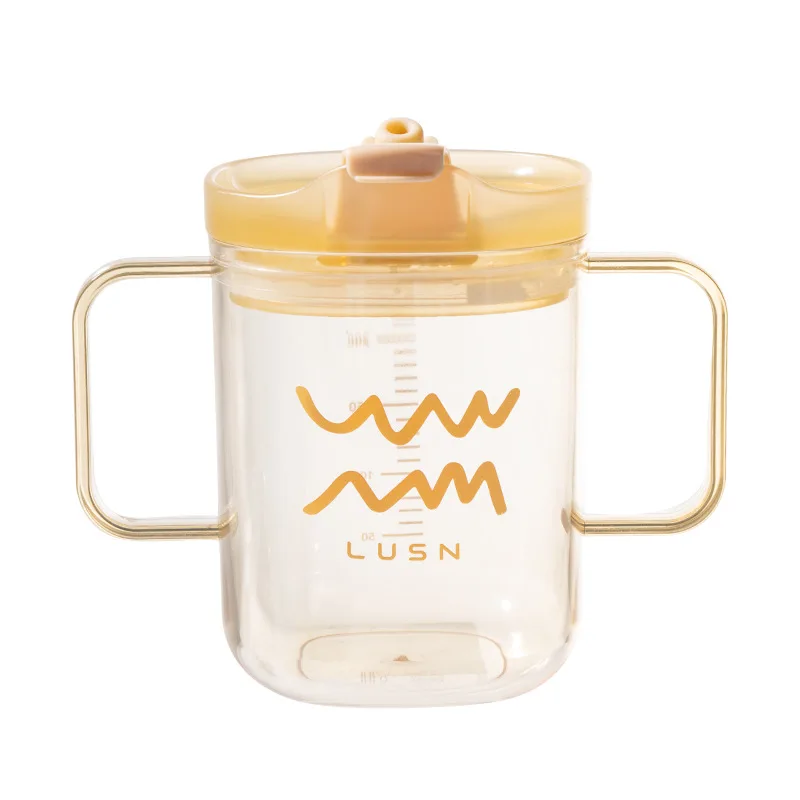 

Детская чашка для питья молока LUSN, 250 мл, детская бутылочка PPSU со шкалой, соломенная чашка для прямого питья для детей 2-3 лет, герметичная кормушка
