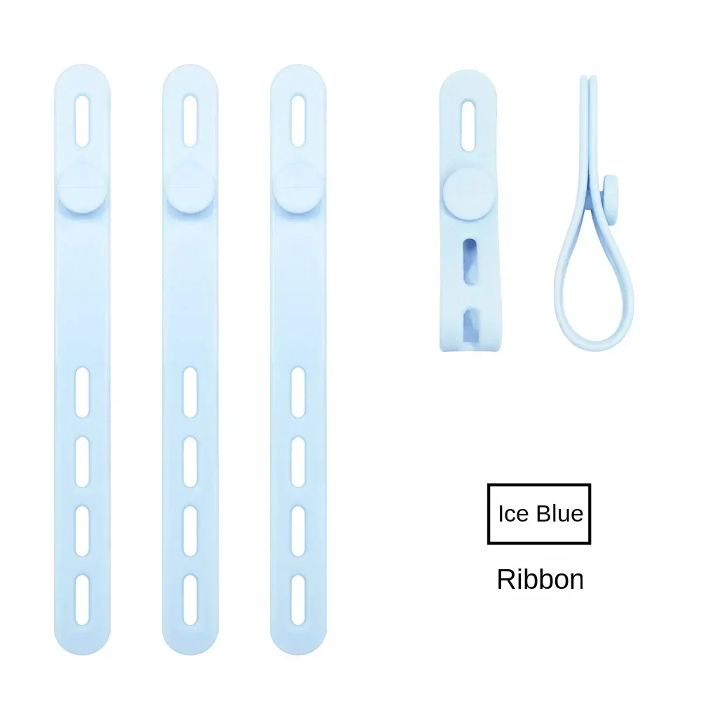 10Pcs Adjustable Silicone Cable Organizer Datacable Storage Tie Headphone Cable WinderAnti Loss Soft Rubber Tape Cable Holder