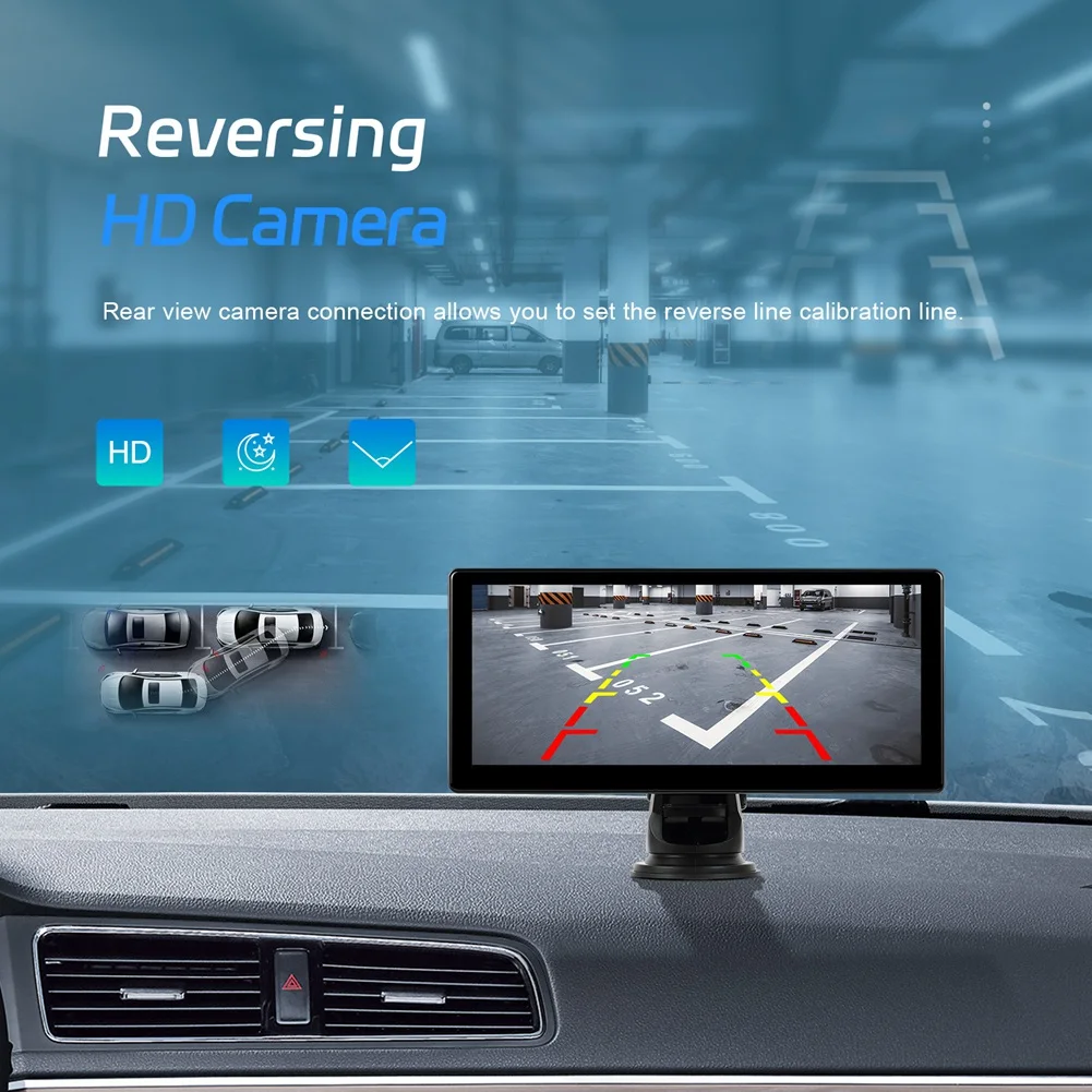 

DCGD-p8.9inch 4K Adjustable Dash Cam Wireless Carplay Android Auto Car DVR GPS FM AUX Bluetooth Video Recorder