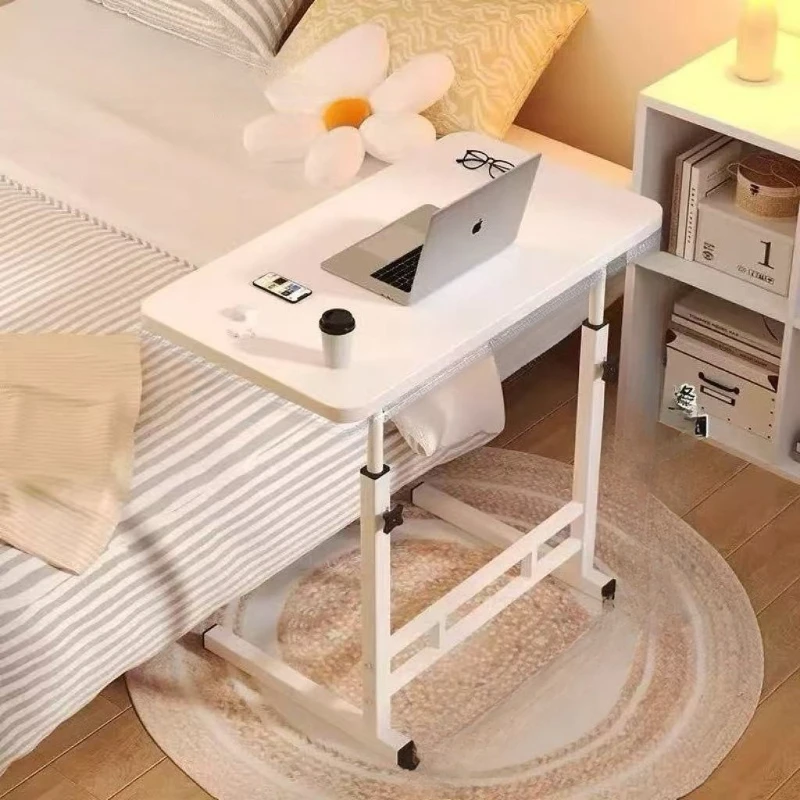 Height Adjustable Rolling Computer Desk Bedside Standing Folding Side Table Portable Commercial Escritorio De Oficina Furniture