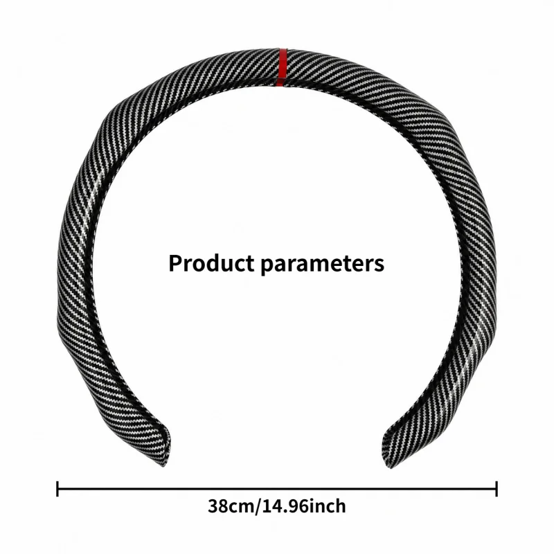 Snake-patterned, red-striped steering wheel cover with embossed dots，Comfortable Grip/Fits snugly without slipping/Simple Instal