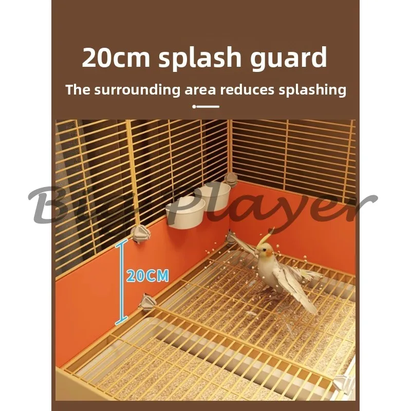 Bird cage large household splash-proof luxury villa Xuanfeng peony special parrot cage