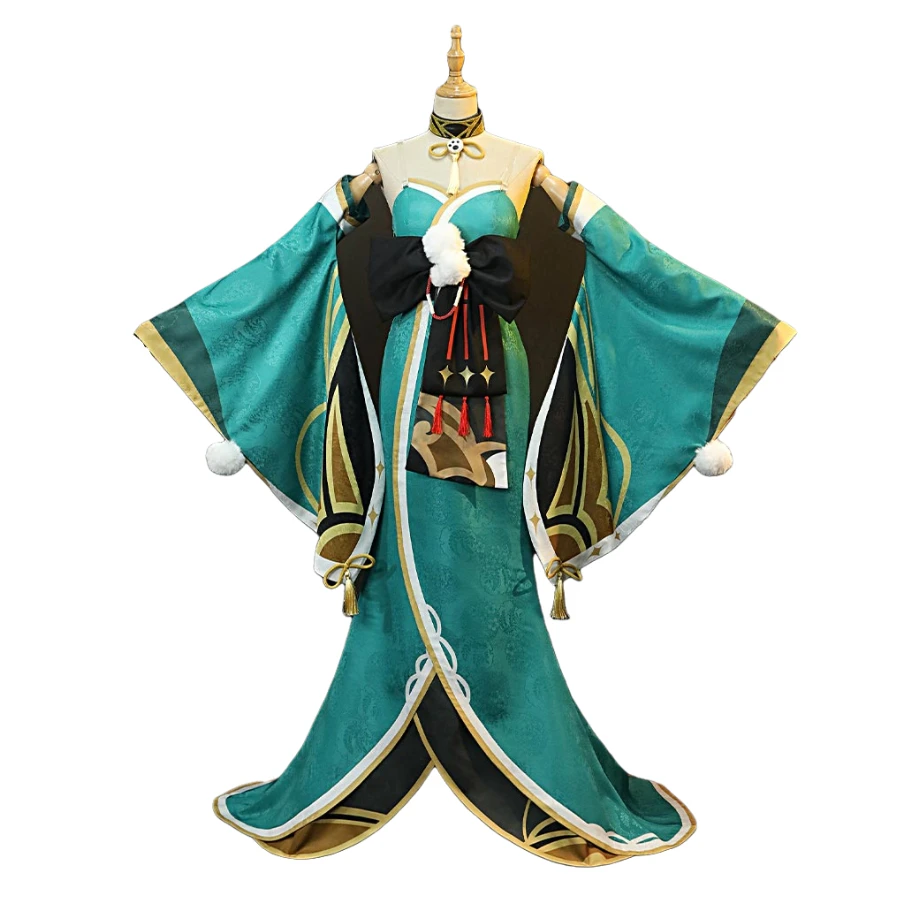 In Stock Game Genshin Impact Gorou Miss Hina Cosplay Costume Jacquard Version Outfit C00965 AA