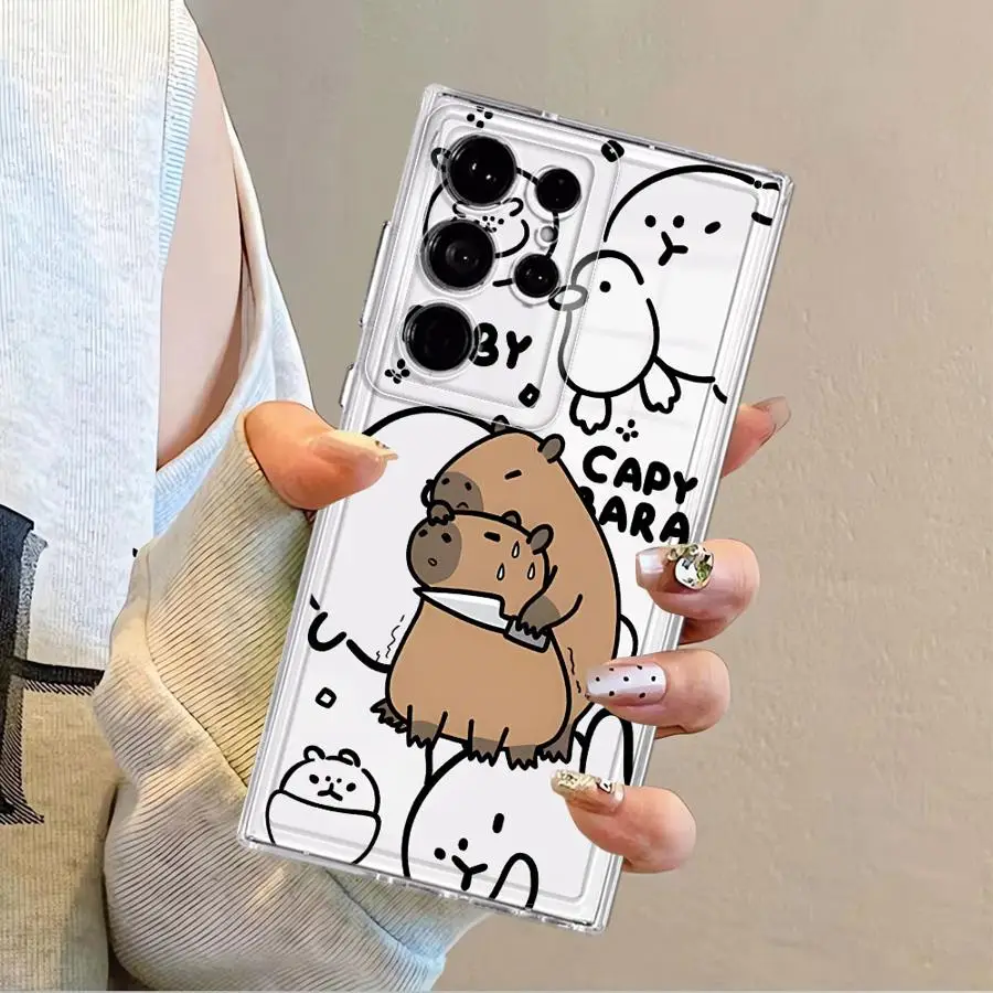 เคสโทรศัพท์แบบนิ่มสำหรับ Samsung Galaxy S20 Plus S23 Ultra S21 S22 FE Note 20 Ultra 10 S25 Edge S24 Caypabara ลายตลก