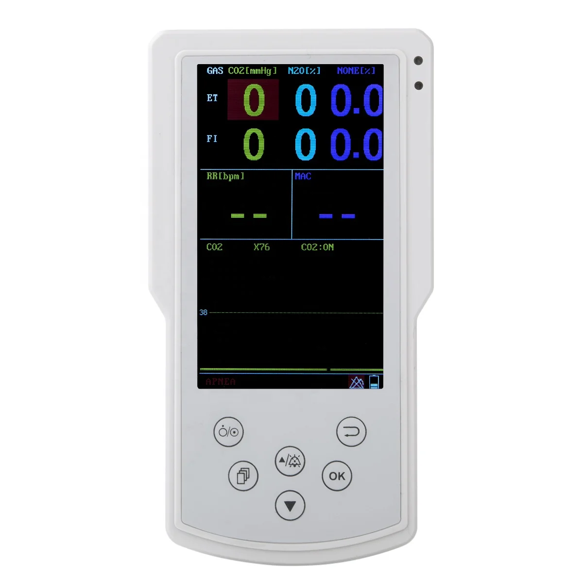 Handheld Menselijke Veterinaire Multi Anesthesie Gasanalysator Detector ICU CCU Ambulance Gebruik