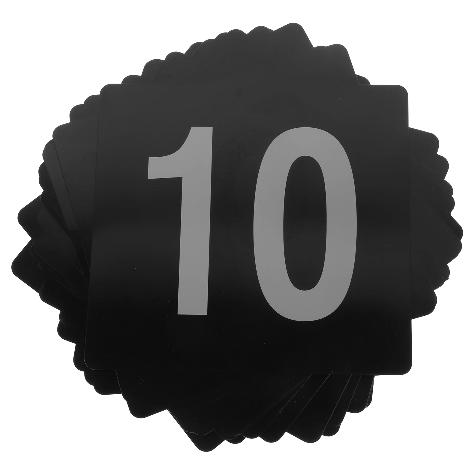 

25pcs Black Background Plates 95X100mm PVC Seat Cards Wedding Party Restaurant Table Signs Reusable Chair Numbers